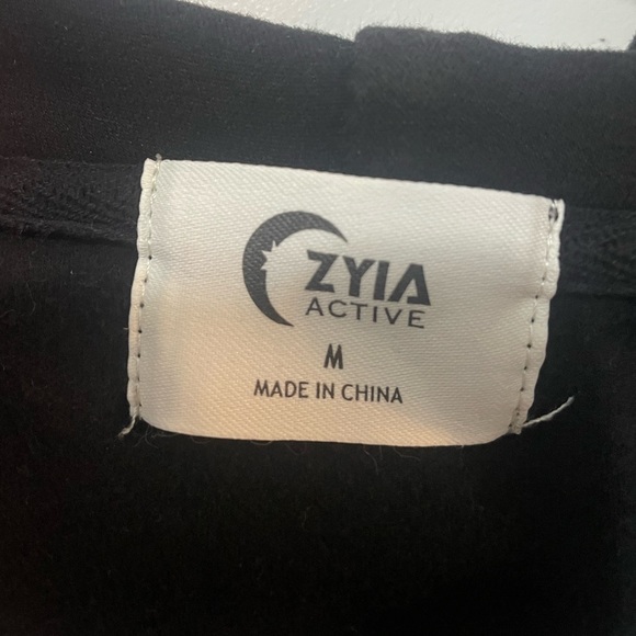 Zyia Black Cropped 1/2 Zip Hoodie Sweater Sz M - Picture 6 of 7